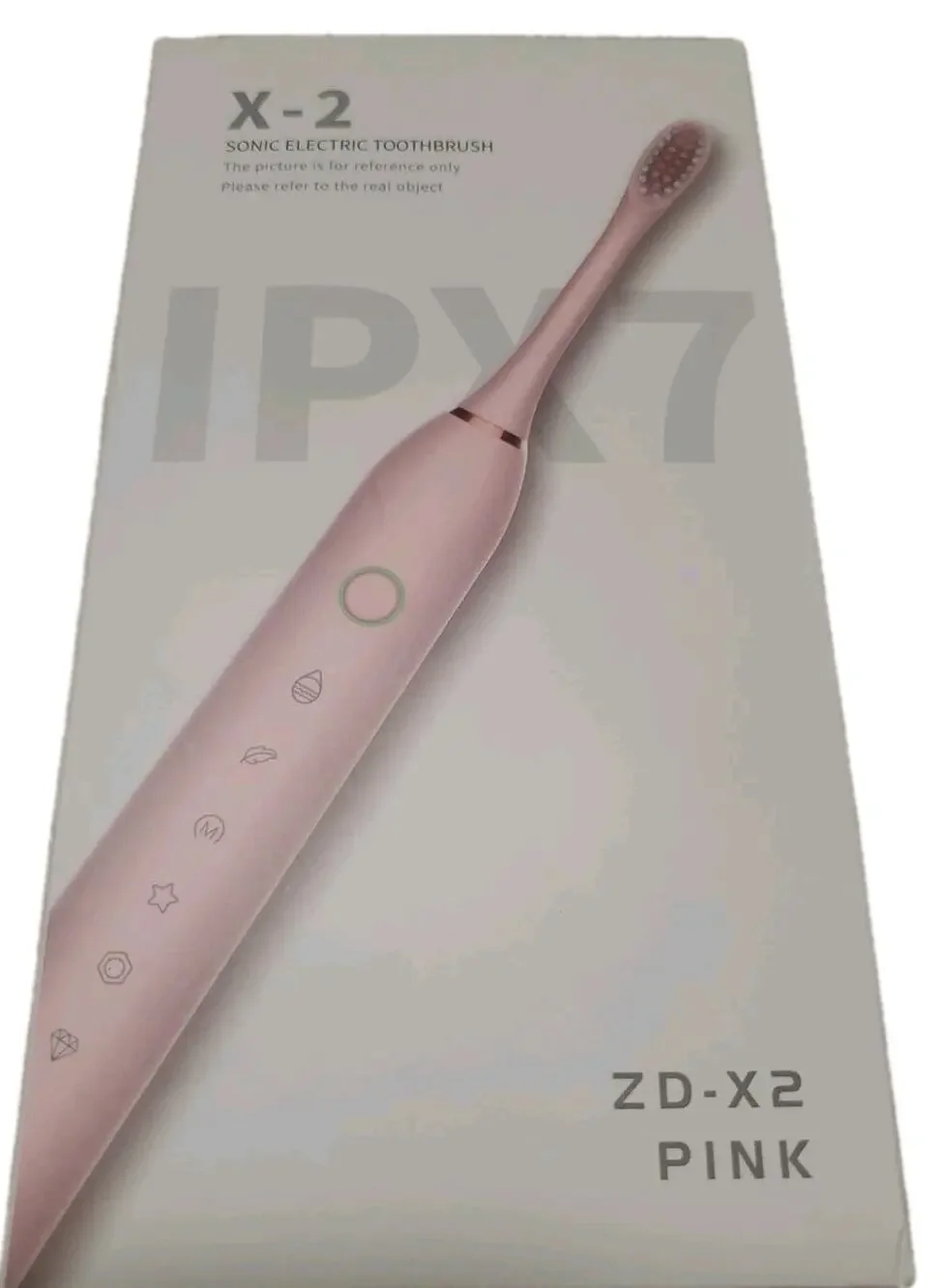X‑2 Sonic Electric Toothbrush Pink IPX7 Waterproof Rechargeable ZD‑X2 Mode